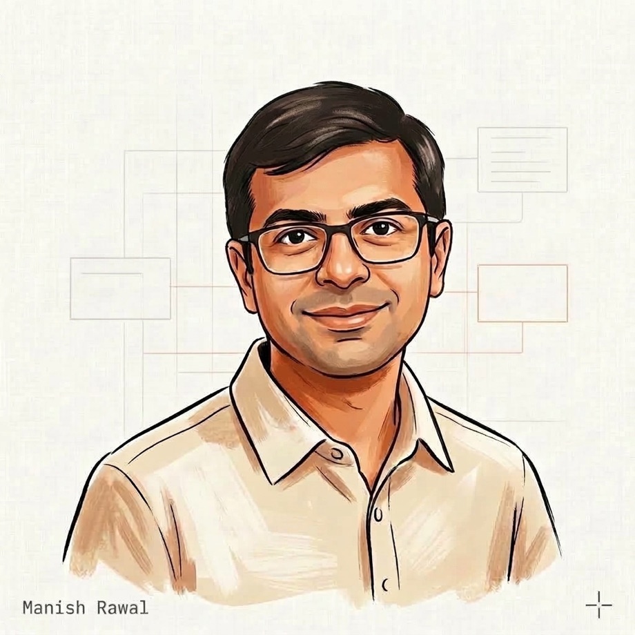 Illustrated portrait of Manish Rawal
