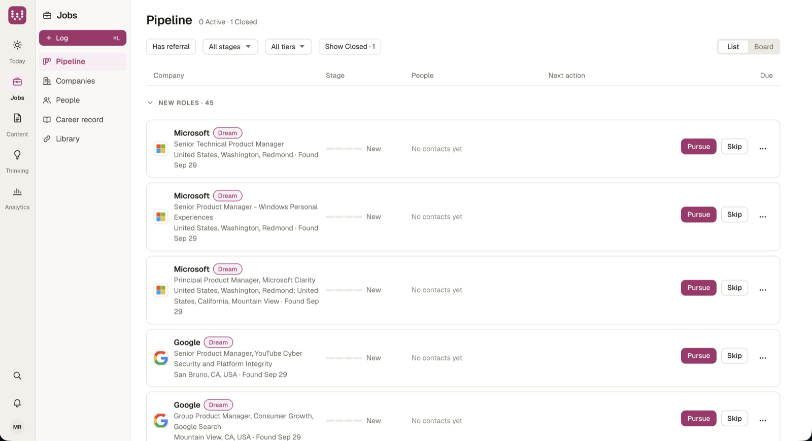 Workbench jobs pipeline
